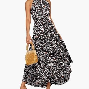Prettygarden women's casual halter sleeveless floral long maxi dress